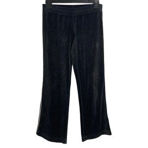 Boston Proper Velour Sweat Pants S Black Mid Rise Flared Elastic Waist
